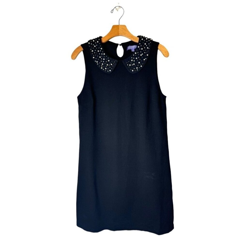 Vivienne Tam Dress Women Medium Black Peter Pan Jeweled Collar A Line Cocktail